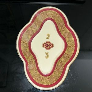 Burgandy Gold Baroque Print‎ Soap Trinket Dish